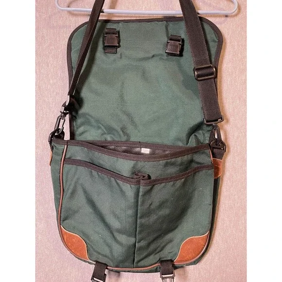 Vintage Pendleton Wool Canvas Leather Messenger Bag Crossbody Aztec Southwestern - Picture 2 of 4